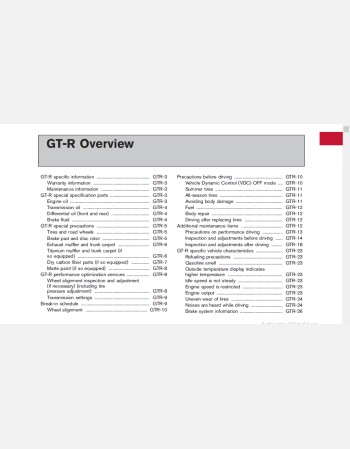 nissan gt-r 2016 owners manual